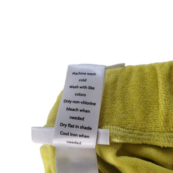 Andie Swim The Crop Pant Women XS Yellow Lime Green Terrycloth Oversized Lounge - Picture 7 of 8